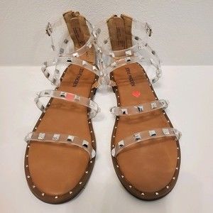 Womens Clear Studded Gladiator Steven Madden JTravel Jelly Sandals NWOT